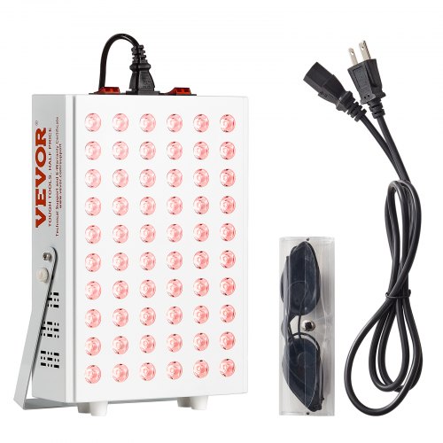 VEVOR Terapia de luz roja para cara corporal, 60 LED de doble chip, combo rojo de 660 nm e infrarrojo cercano de 850 nm, panel de terapia de luz roja de alta potencia para recuperación, alivio del dolor, curación de heridas, salud de la piel, 80 W