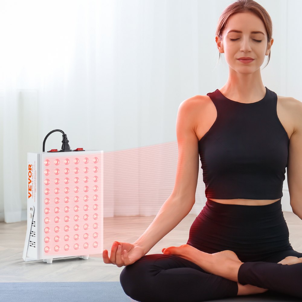VEVOR Terapia de luz roja para cara corporal, 60 LED de doble chip, combo rojo de 660 nm e infrarrojo cercano de 850 nm, panel de terapia de luz roja de alta potencia para recuperación, alivio del dolor, curación de heridas, salud de la piel, 80 W