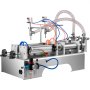 Máquina llenadora de líquidos VEVOR con boquillas dobles, componentes neumáticos y válvulas de control.