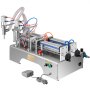 Máquina llenadora de líquidos VEVOR con cuerpo de acero inoxidable, mangueras e interruptores de control.