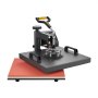 VEVOR Máquina de Prensado Térmico, 380 x 380 mm, 2 en 1, con Prensa para Gorras, con Giro de 360°, Control Digital Preciso, Calentamiento Rápido y Uniforme para Camisetas, Gorras y Sombreros, Negro