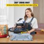 VEVOR Máquina de prensado en caliente, 12 x 15 pulgadas, calentamiento rápido, 360 Swing Away Digital Sublimation Camiseta Impresora de transferencia de vinilo con superficie anti-escaldaduras, bolsa de lona, ​​almohada, pancarta, lista ETL, azul