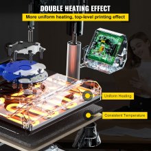 VEVOR Prensa de Calor Negro y Azul Prensa Térmica Máquina de Sublimación Máquina de Prensado en Caliente 12 x 15