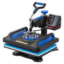 VEVOR Prensa de Calor Negro y Azul Prensa Térmica Máquina de Sublimación Máquina de Prensado en Caliente 12 x 15
