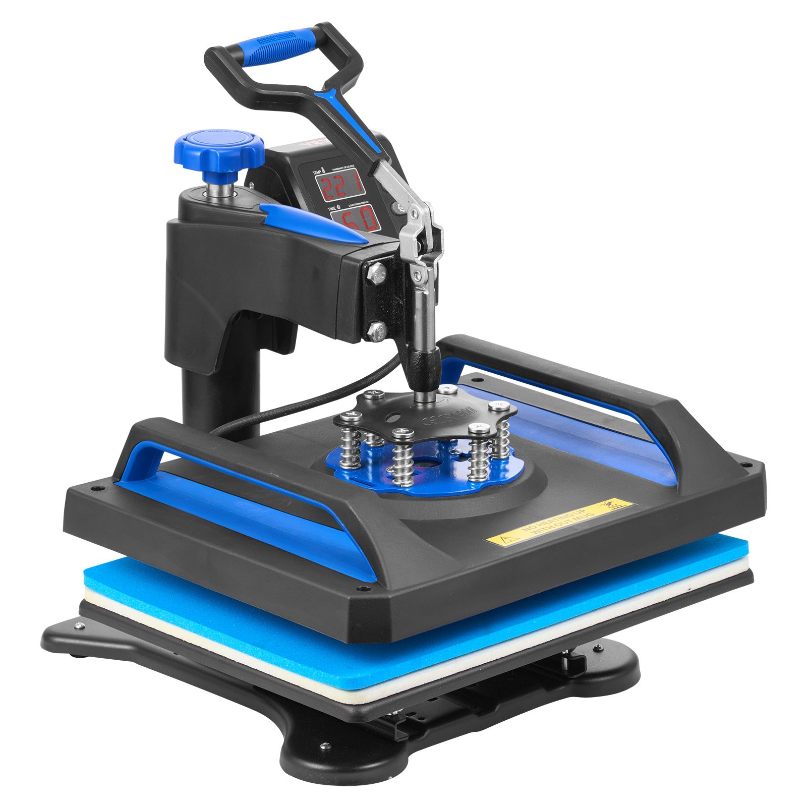 VEVOR Máquina de prensado en caliente, 12 x 15 pulgadas, calentamiento rápido, 360 Swing Away Digital Sublimation Camiseta Impresora de transferencia de vinilo con superficie anti-escaldaduras, bolsa de lona, ​​almohada, pancarta, lista ETL, azul