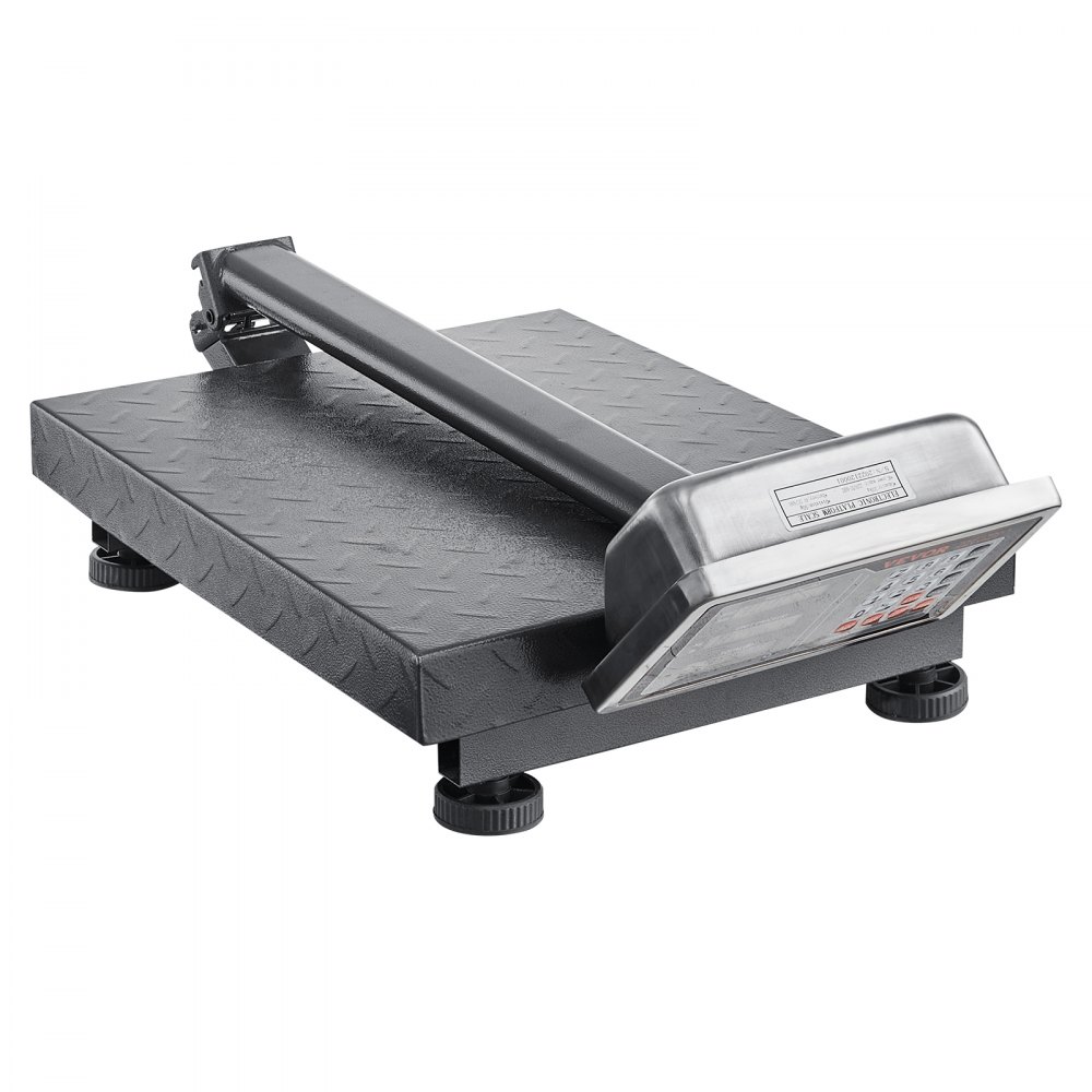 VEVOR Báscula digital de plataforma, capacidad de carga 300kg, precisión de 0,1kg, con función de tara y calculadora de precios. Pantalla de alta definición de acero inoxidable para cajas y equipaje