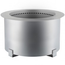 VEVOR Pozo de Fuego sin Humo Acero al Carbono Pintado de Plata Brasero Grande 15,8kg