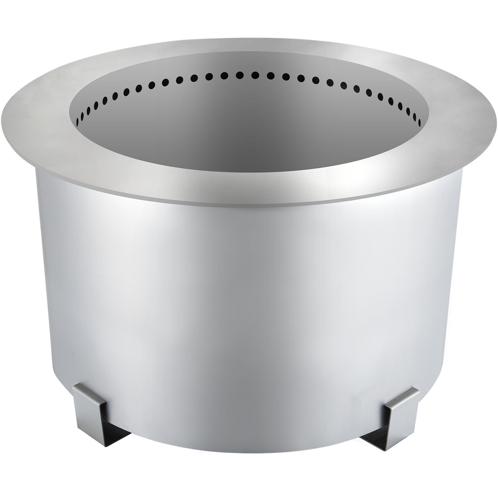 VEVOR Brasero sin humo, 21.5 pulgadas de diámetro, de acero inoxidable, para estufa de leña, para exteriores, portátil, sin humo, para picnic, camping, patio, color plateado