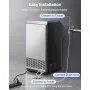 Máquina de hielo comercial VEVOR, 45 kg/24 h con capacidad de almacenamiento de 13,6 kg, empotrable/de pie/bajo mostrador, fabricada en acero inoxidable con pantalla LED y autolimpieza, ideal para el hogar, bares y restaurantes.