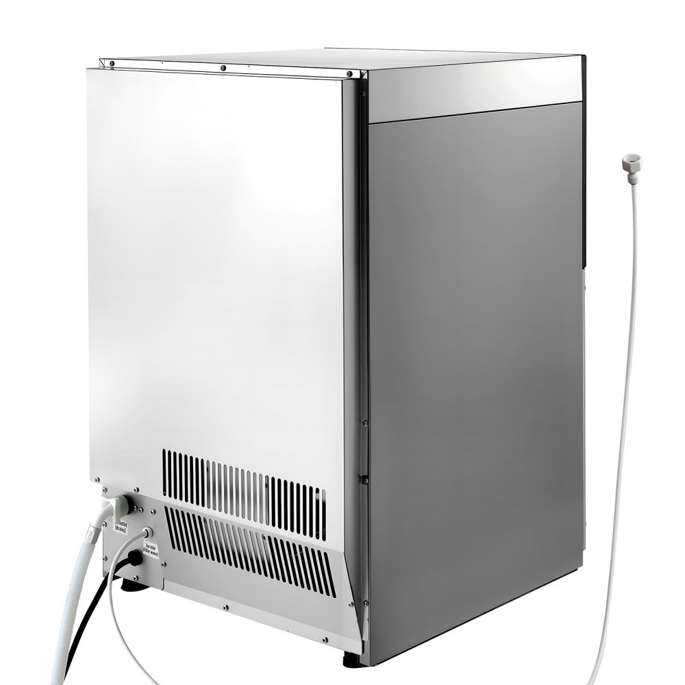 Máquina de hielo comercial VEVOR, 200 lb/24 h con capacidad de almacenamiento de 25-50 lb, empotrable/independiente/bajo mostrador, máquina de hielo de acero inoxidable con pantalla LED y autolimpieza, para bar doméstico y restaurante