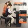 Piano digital contrapesado VEVOR, 88 teclas totalmente contrapesadas, teclado dual y altavoces, soporte de gabinete simple con banco doble, auriculares, 200 tonos y ritmos, compatible con Bluetooth/USB/MIDI, para lecciones de profesores.