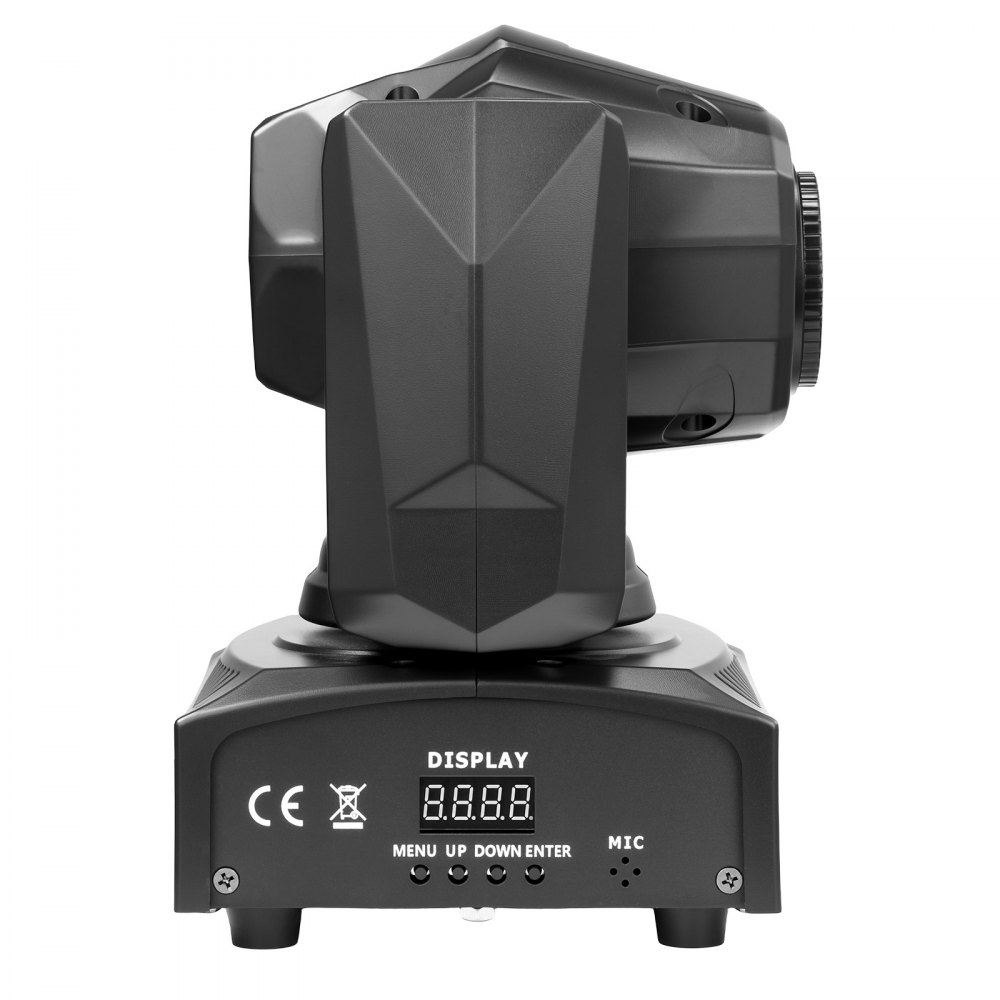 Cabeza móvil LED VEVOR, 30 W, luz de escenario RGB, iluminación para DJ, color negro, 1 unidad, foco para bodas, fiestas, eventos, espectáculos en vivo, 8 gobos y 8 colores, giro de 540° e inclinación de 270°, control DMX, activación por sonido.