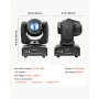 Cabeza móvil LED VEVOR, 30 W, luz de escenario RGB, iluminación para DJ, color negro, 1 unidad, foco para bodas, fiestas, eventos, espectáculos en vivo, 8 gobos y 8 colores, giro de 540° e inclinación de 270°, control DMX, activación por sonido.
