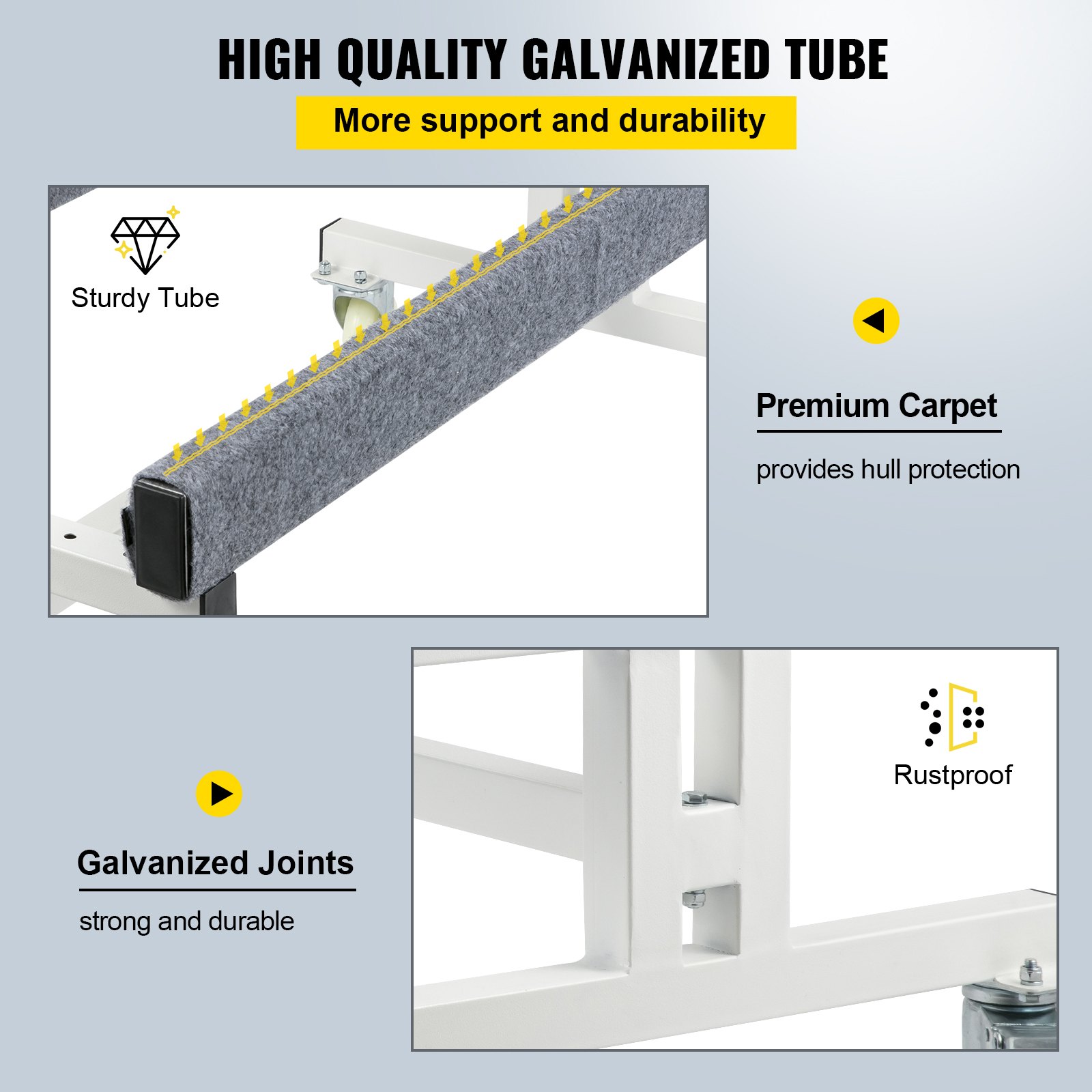 VEVOR Watercraft PWC Dolly, soporte para moto acuática de 1300 libras de capacidad, remolque de almacenamiento para barcos de ancho ajustable con cuatro ruedas y dos frenos, carrito para embarcaciones para esquí, pesca, barco, velero