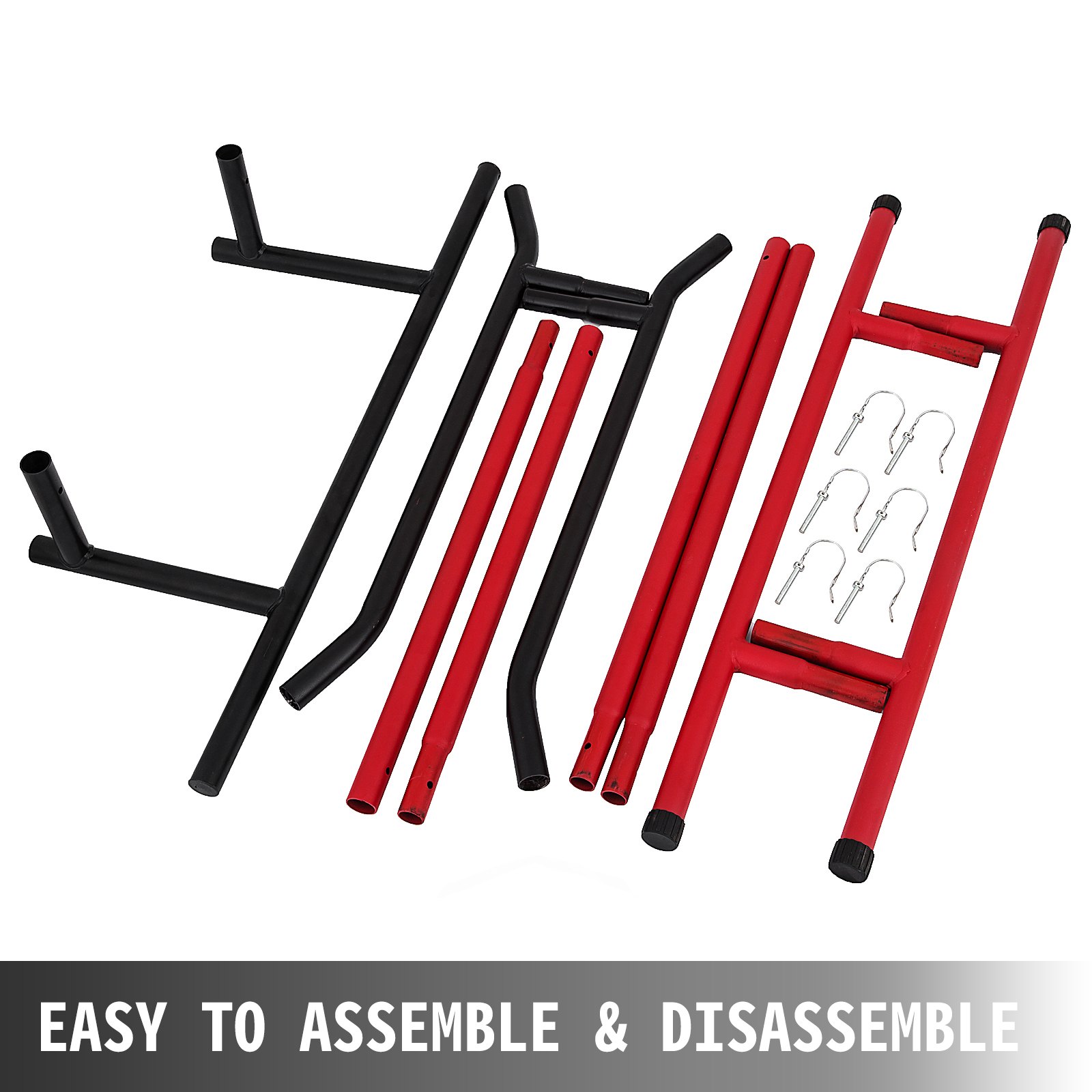 VEVOR - Estación de dominadas para fondos y dominadas de 150 kg, torre de potencia multiestación, estación de dominadas con bolsa de transporte para fitness en casa (negro, rojo, sin bolsa), barra de dominadas 2