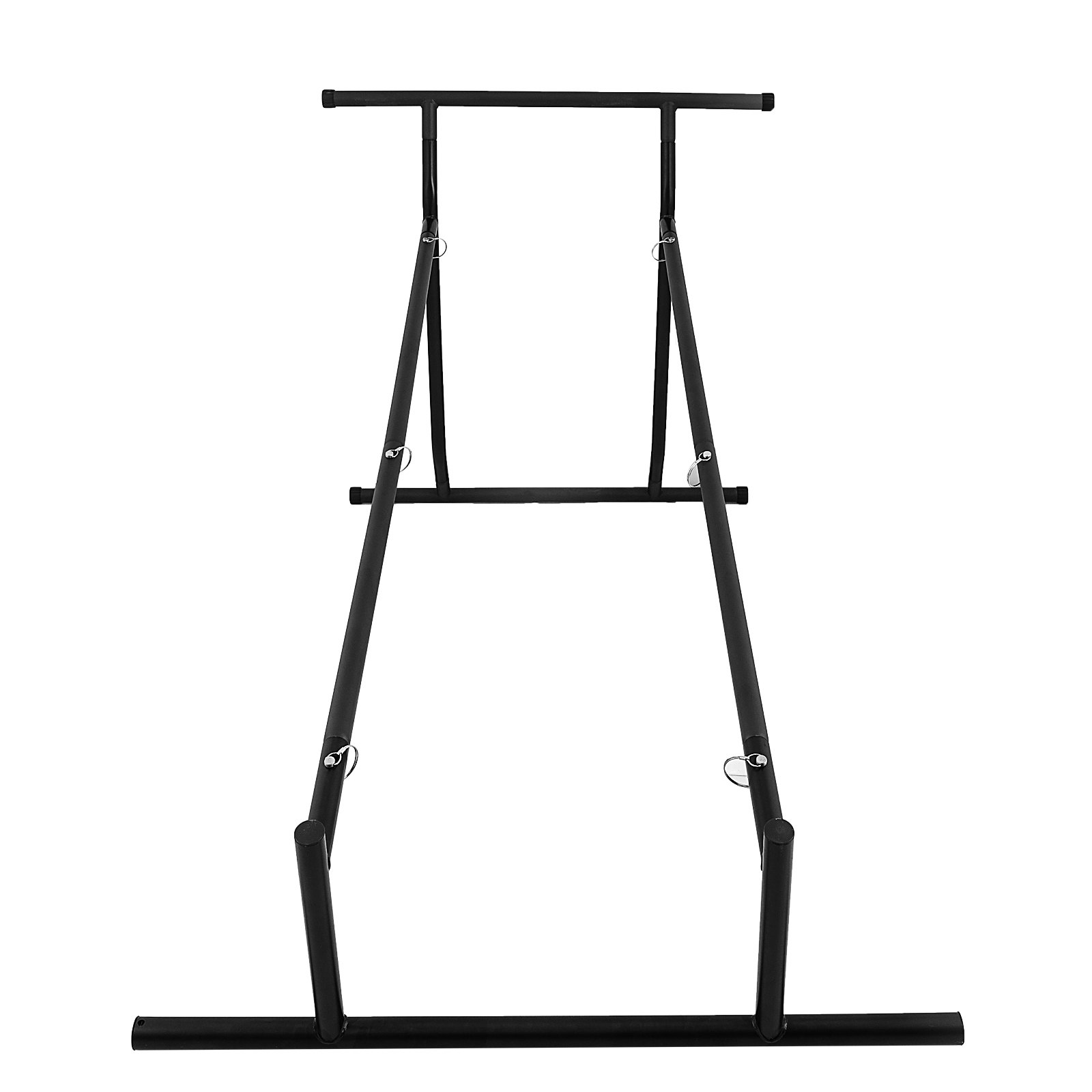 Estación de dominadas VEVOR con estructura de metal negro resistente.