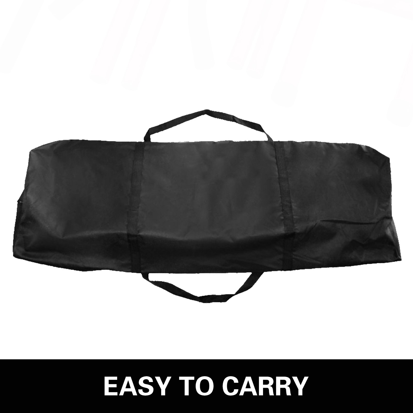 Estuche de transporte negro con asas, etiquetado &quot;fácil de transportar&quot; para la estación de dominadas y dips VEVOR.