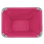 Cesta de ropa VEVOR, tela rosa, estructura de metal, vista superior.