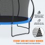 Trampolín VEVOR de 4,2 m (14 pies), 204 kg (450 lb) con red de protección, escalera y poste curvo. Trampolín resistente con lona de salto y acolchado de resorte. Trampolines recreativos para exteriores para niños y adultos.