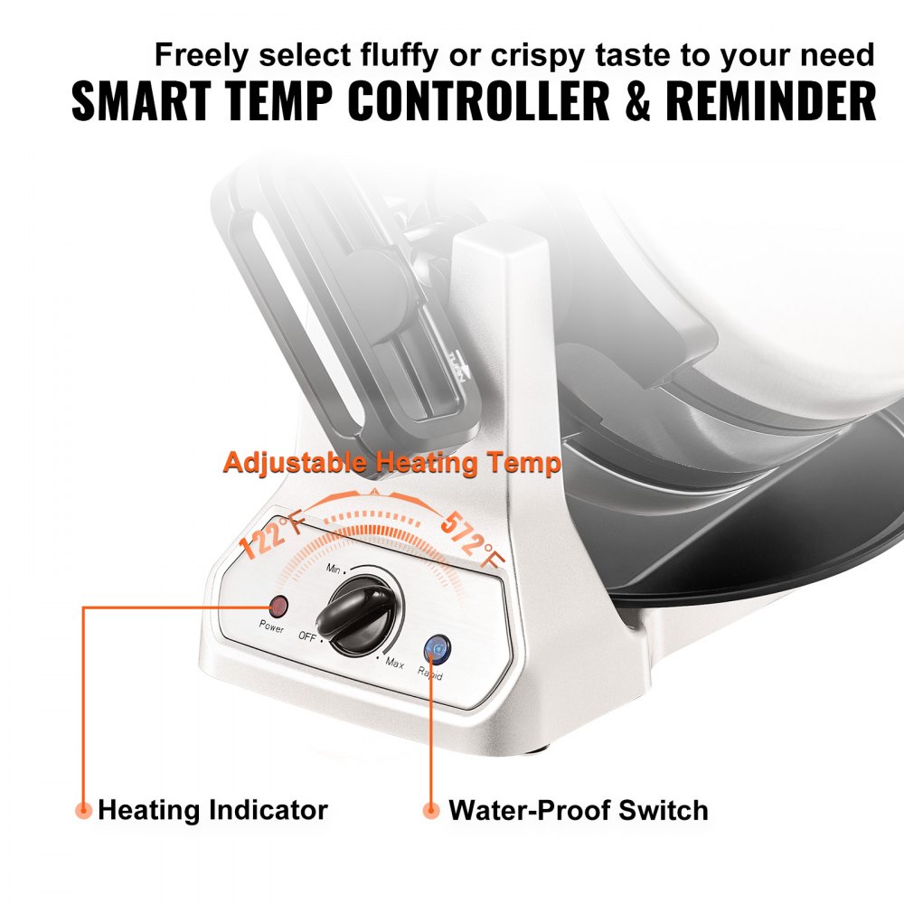 controlador de temperatura VEVOR con ajuste, indicador de calentamiento y interruptor a prueba de agua.