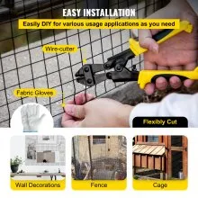 Paño de hardware VEVOR, tamaño de malla de 24 x 100 pies y 1 x 1 pulgadas, acero galvanizado con revestimiento de vinilo, cerca de alambre de pollo de calibre 16 con un alicate de corte y un par de guantes de tela, para cercas de jardín y recintos para mascotas, negro