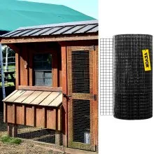 Paño de hardware VEVOR, tamaño de malla de 36 x 50 pies y 1 x 1 pulgadas, acero galvanizado con revestimiento de vinilo, valla de alambre de pollo de calibre 16 con un alicate de corte y un par de guantes de tela, para vallas de jardín y recintos para mascotas, negro