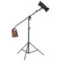 Soporte de iluminación de aluminio VEVOR, altura máxima de 390 cm, soporte de fotografía ajustable con brazo articulado, bolsa de arena, capacidad de carga máxima de 5 kg, tornillo de 0,63 cm, para softbox, flash de estudio, paraguas y anillo de luz.