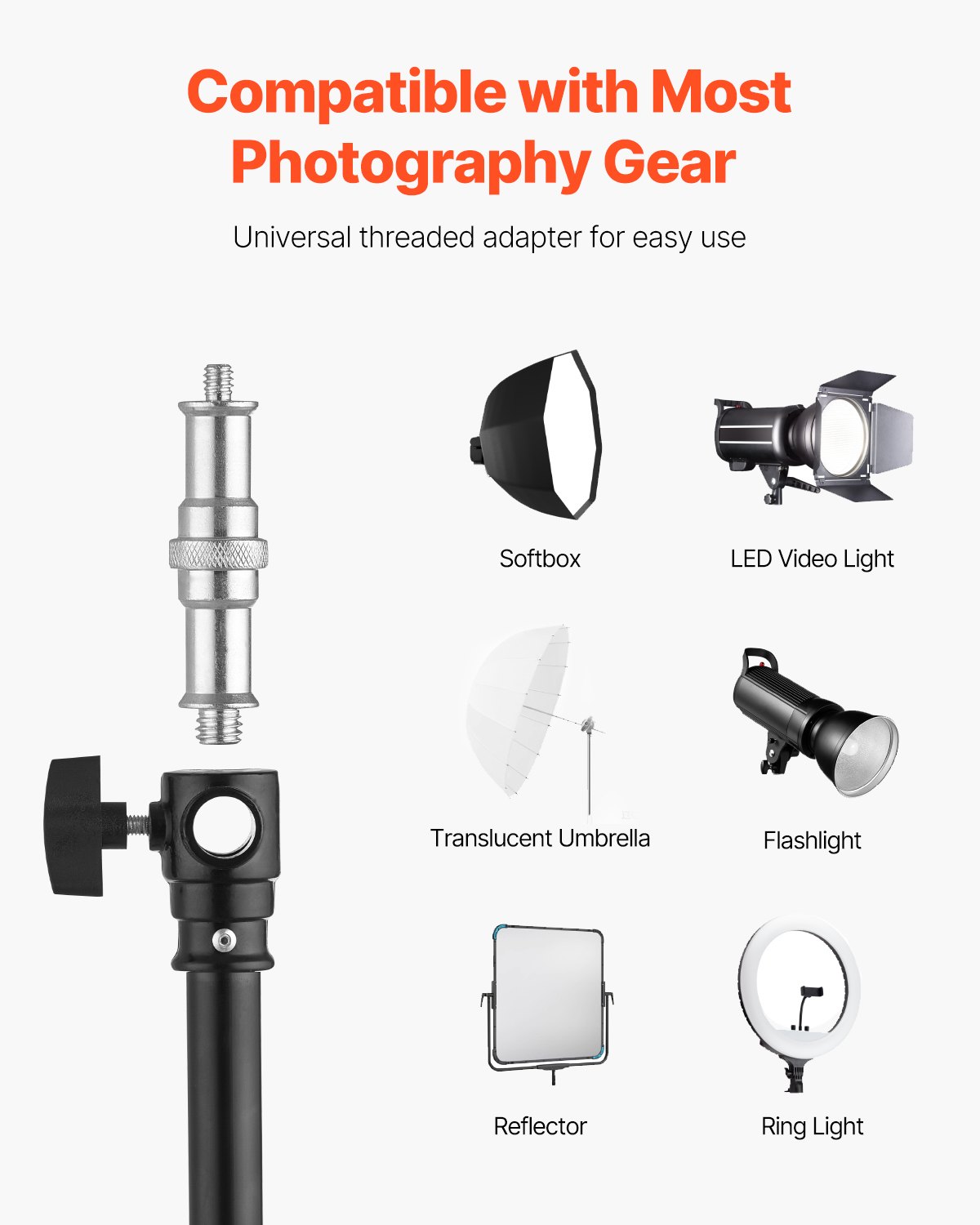 Soporte de luz para fotografía de aluminio con amortiguación de aire y brazo articulado ajustable