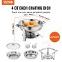 VEVOR - Juego de 2 platos de frotamiento redondos con tapa de cristal de 4 cuartos de galón de tamaño completo para soporte de combustible