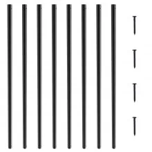 VEVOR Balaustres de metal para escalera, 3/4 pulgadas redondos x 32 pulgadas de largo, husillos de barandilla decorativos de aluminio, paquete de 101 balaustres de cubierta con tornillos, barandilla de cubierta hueca clásica con recubrimiento en polvo negro satinado para porche
