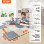 Tapete de juego infantil VEVOR de 36 piezas, tapete de juego para niños pequeños de 0.4 pulgadas con espuma EVA, tapete de rompecabezas de 12" x 12" con cobertura de 36 pies cuadrados, tapetes entrelazados para niños pequeños para sala de juegos, guardería, sala de estar, color camel, gris y beige