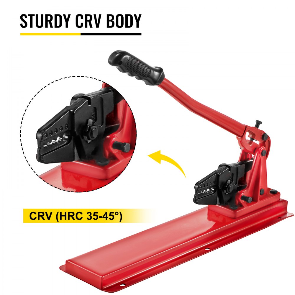 Taladro de banco VEVOR con cuerpo robusto de CRV y mango ergonómico, CRV HRC 35-45°.