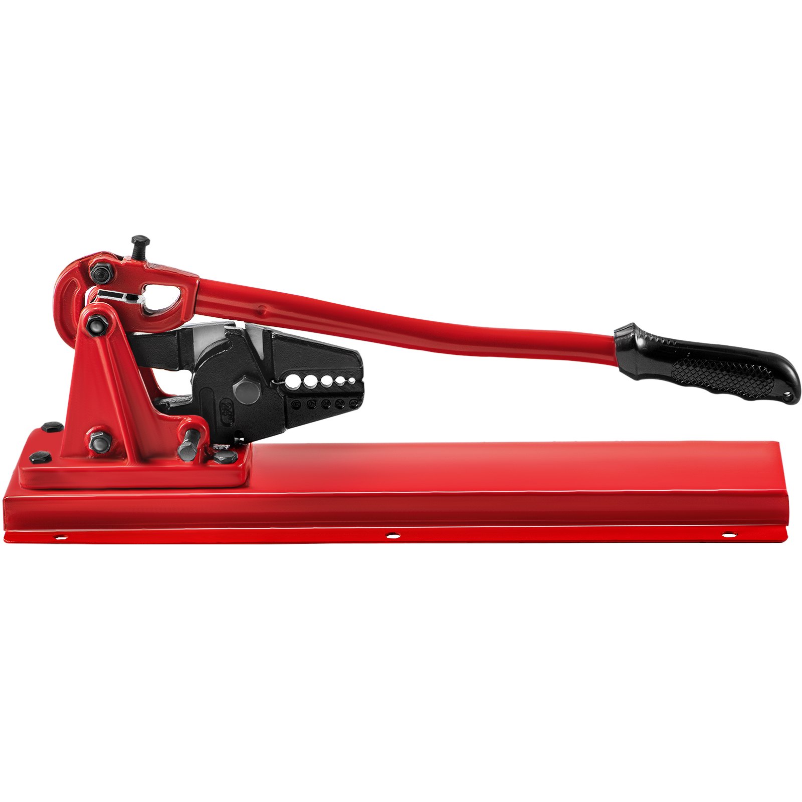Banco VEVOR rojo con tirador negro y base de metal.