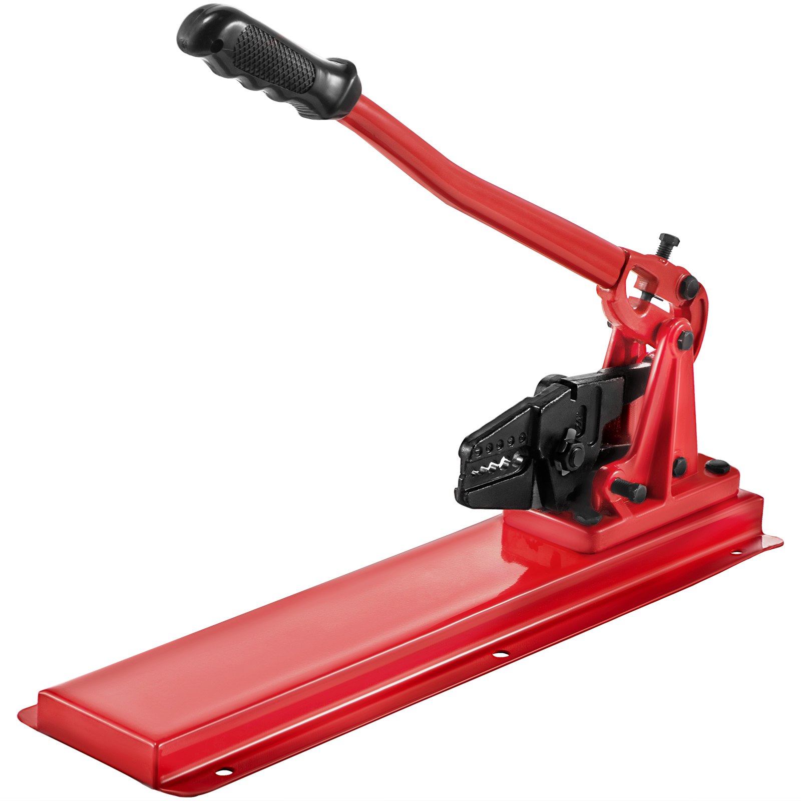 Banco VEVOR rojo con mango negro y construcción de metal resistente.