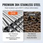 Comparación de tubos de acero inoxidable 304 premium que muestra las características a prueba de óxido y de espesor de 1 mm de VEVOR.
