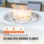 Brasero para fogatas VEVOR con llamas brillantes de 92 000 BTU, válvula con certificación CSA y 33 orificios perforados con precisión
