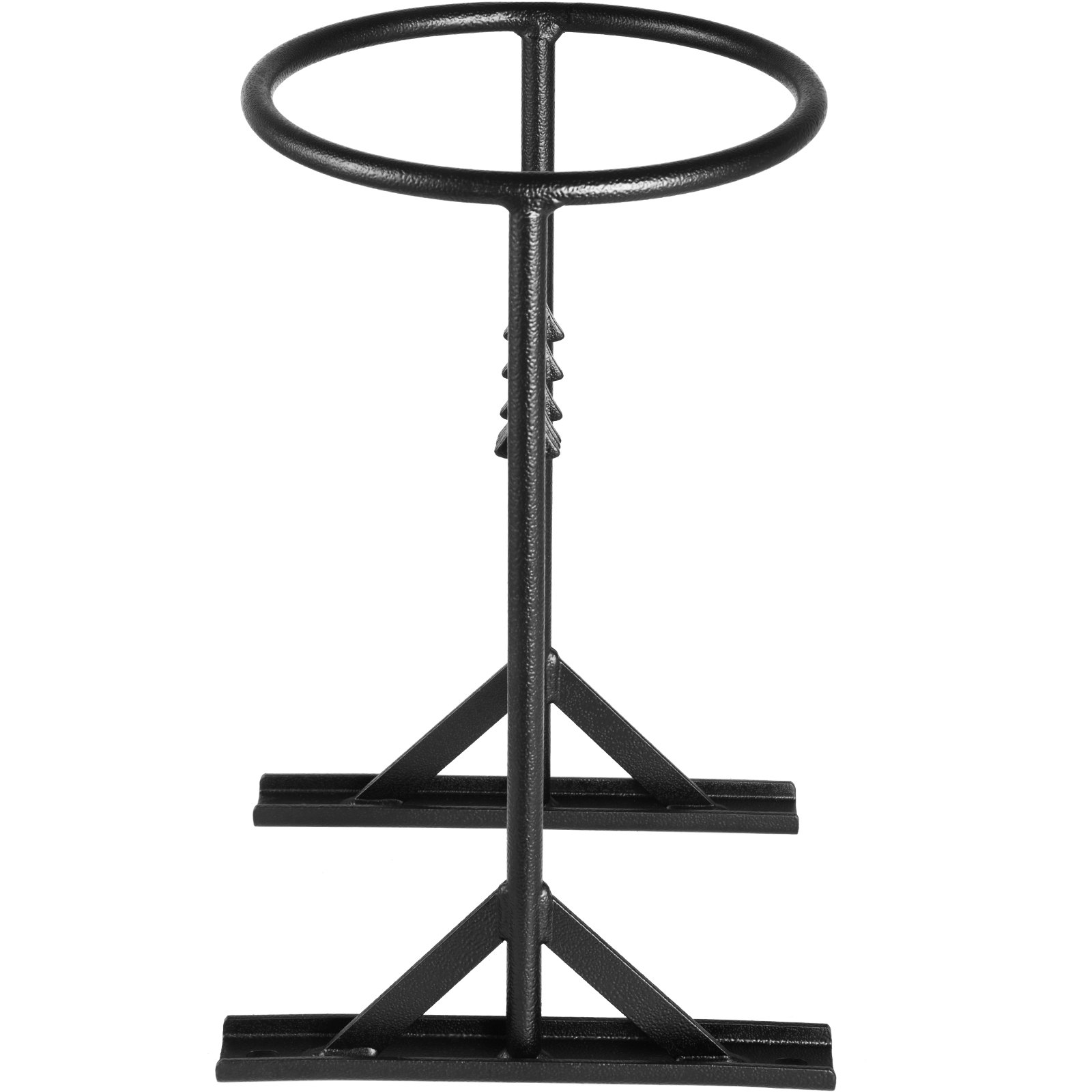 Cortadora de leña VEVOR con estructura de metal resistente y base segura para cortar madera de forma segura.