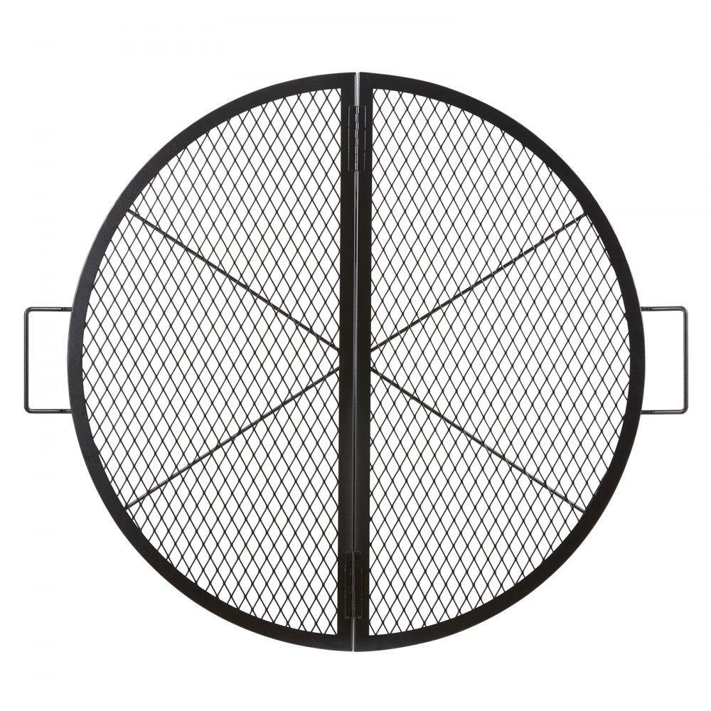 VEVOR Parrilla redonda plegable para fogones de 36 pulgadas, parrilla de acero resistente con marcas X