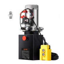 Bomba hidráulica VEVOR, unidad de potencia hidráulica de 4 cuartos, bomba de remolque de descarga de acción simple, caudal de 0,91 GPM, presión de alivio máxima de 3200 PSI, bomba hidráulica de 12 V CC para elevación de automóviles de remolque de descarga