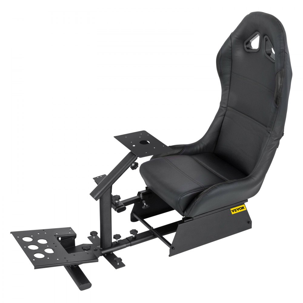Asiento de simulador de conducción VEVOR Asiento reclinable para juegos de conducción ajustable con montaje de palanca de cambios apto para Logitech G25/G27/G29/G920 Soporte de volante de carreras Asiento de simulador de carreras de cabina