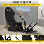 Asiento de simulador de conducción VEVOR Asiento reclinable para juegos de conducción ajustable con montaje de palanca de cambios apto para Logitech G25/G27/G29/G920 Soporte de volante de carreras Asiento de simulador de carreras de cabina