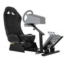 Asiento de simulador de conducción VEVOR Asiento reclinable para juegos de conducción ajustable con montaje de palanca de cambios apto para Logitech G25/G27/G29/G920 Soporte de volante de carreras Asiento de simulador de carreras de cabina