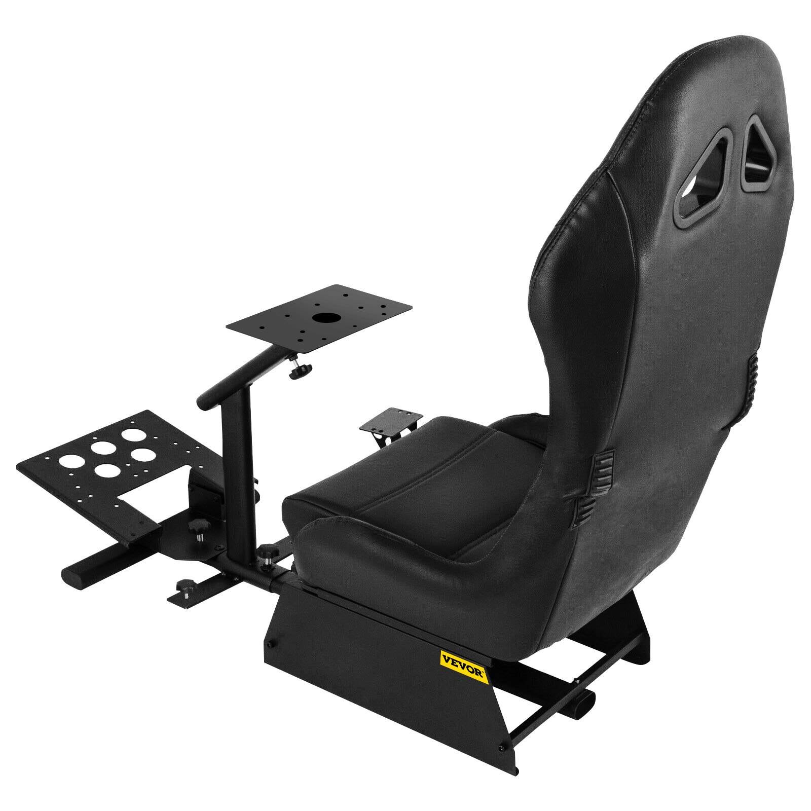 Asiento de simulador de conducción VEVOR Asiento reclinable para juegos de conducción ajustable con montaje de palanca de cambios apto para Logitech G25/G27/G29/G920 Soporte de volante de carreras Asiento de simulador de carreras de cabina