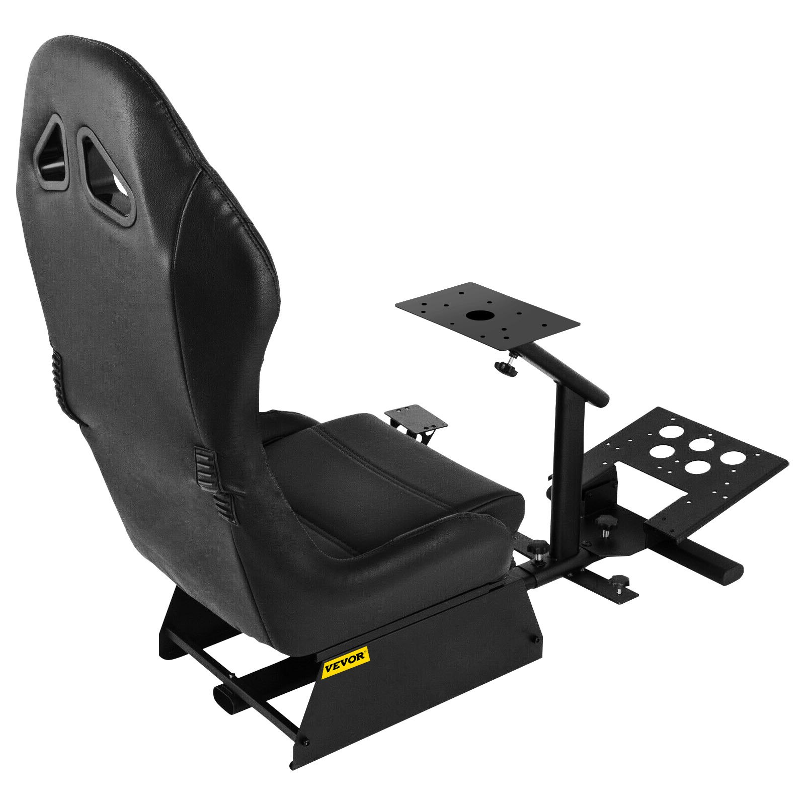 Asiento de simulador de conducción VEVOR Asiento reclinable para juegos de conducción ajustable con montaje de palanca de cambios apto para Logitech G25/G27/G29/G920 Soporte de volante de carreras Asiento de simulador de carreras de cabina