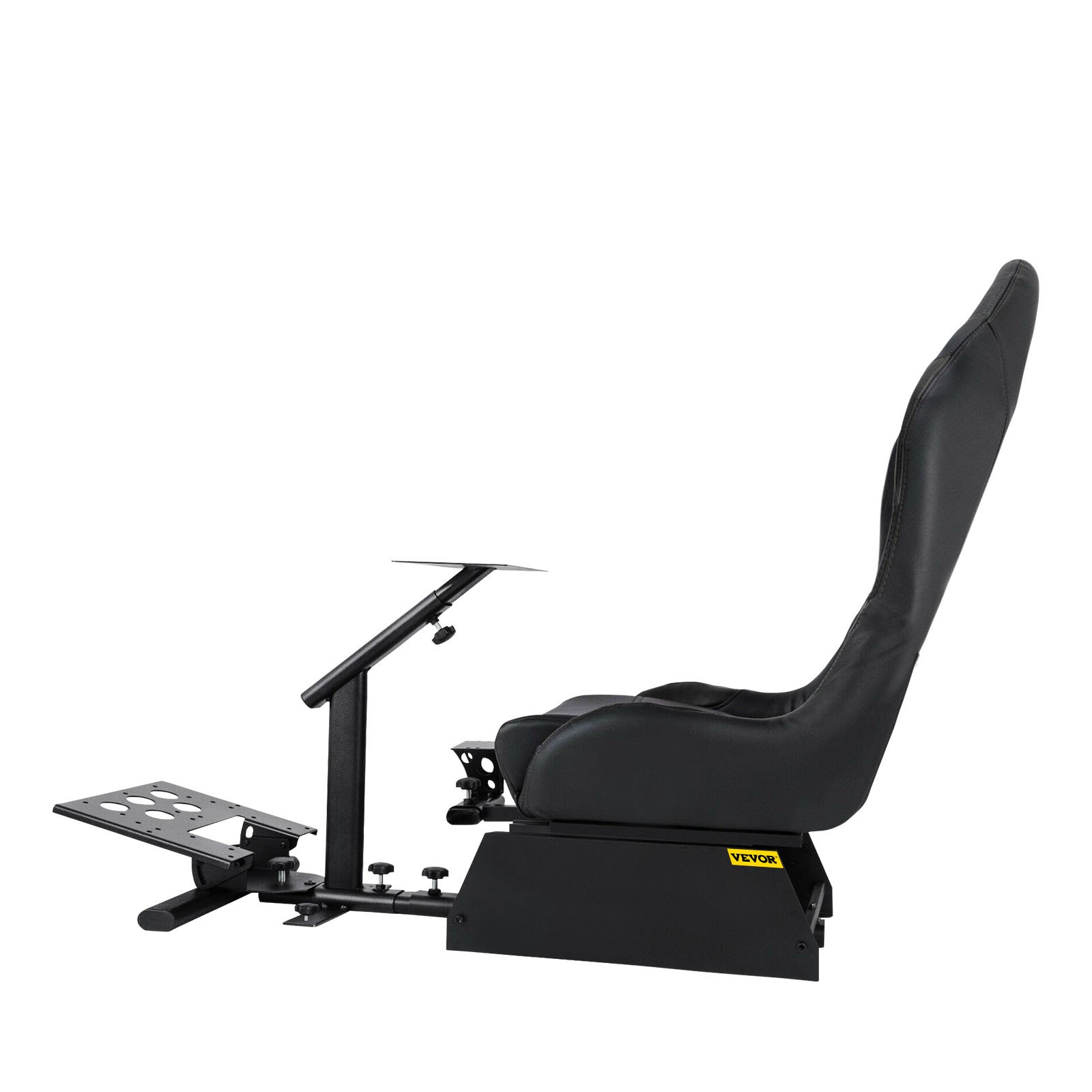 Asiento de simulador de conducción VEVOR Asiento reclinable para juegos de conducción ajustable con montaje de palanca de cambios apto para Logitech G25/G27/G29/G920 Soporte de volante de carreras Asiento de simulador de carreras de cabina