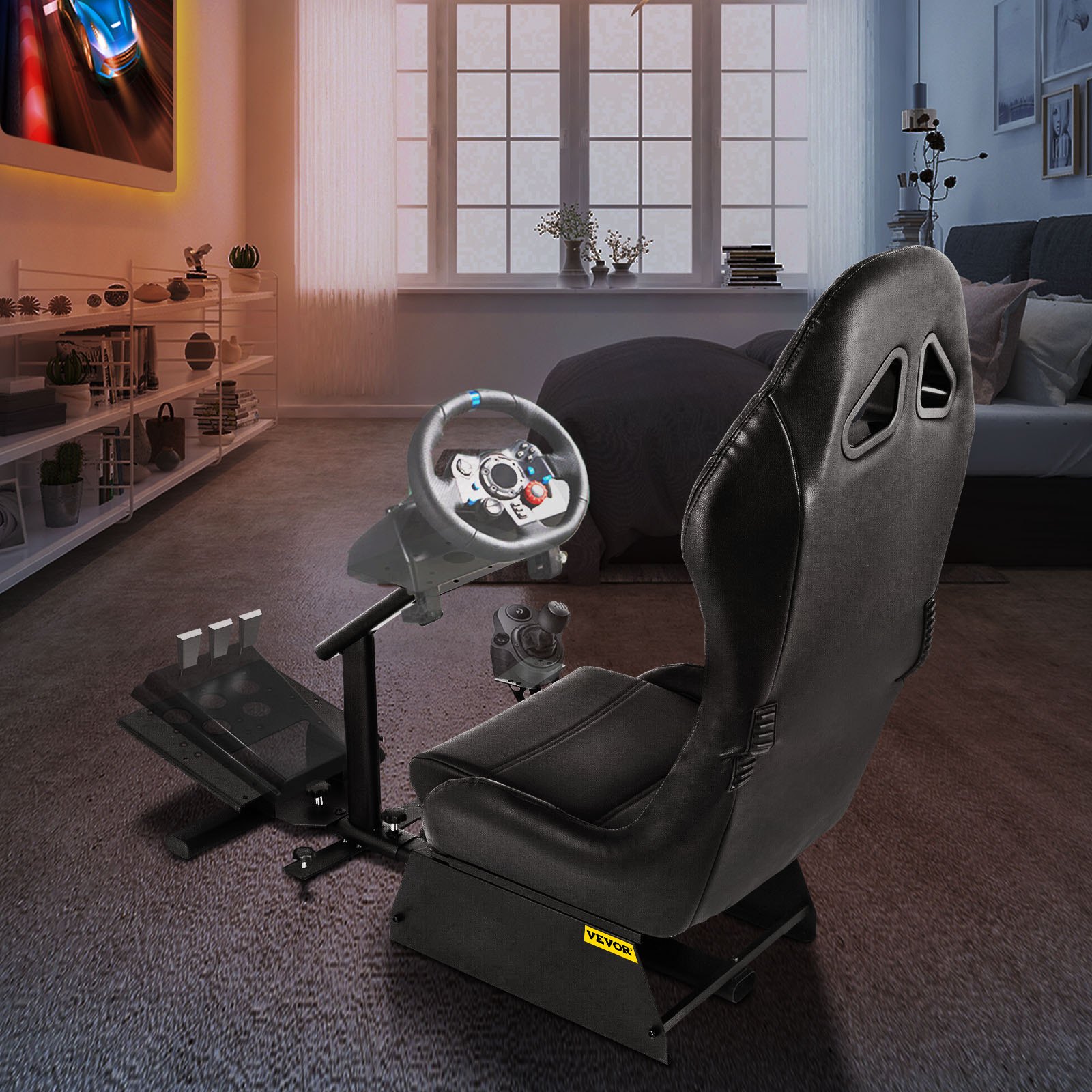 VEVOR Asiento para Simulación de Conducción Racing Simulator Simulador de Conduccion PS4 Completo Simulador Cabina Playseat PS4 G25 / G27 / G29 / G920