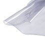 Protector de mesa transparente VEVOR que se muestra en material plástico flexible y transparente.