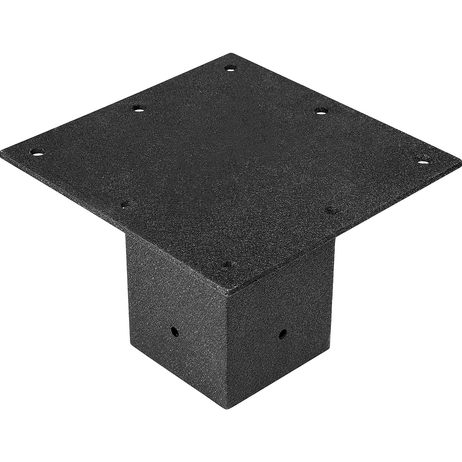 VEVOR Base de poste, placa base de buzón de 4 x 4 pulgadas, anclaje para poste de cerca con recubrimiento en polvo negro, base de poste de cubierta de acero Q235, placa base de montaje en superficie para soportes de cubierta de buzón, soportes para postes de barandilla de porche
