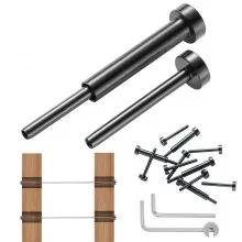 VEVOR Paquete de 30 kit de barandilla de cable invisible, receptor invisible de acero inoxidable T316 de 1/8" y extremo de perno para barandilla de cable, tensor de estampación de 1/8" para poste de madera/metal, hardware de barandilla de cable, negro