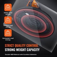 Ventosa de vidrio VEVOR, capacidad de carga de 8", 615 lb, ventosa de vacío con mango de acero y caja de transporte, herramienta de elevación de ventosa industrial resistente para vidrio, granito, baldosas, metal, paneles de madera